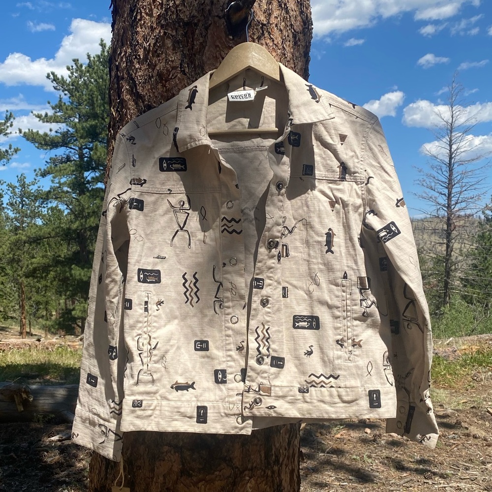Tribal design Jean jacket